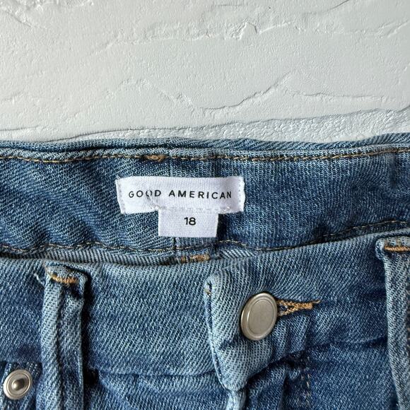 Good American NWT Skinny High Rise Stretch Light Wash Plus Size Jeans sz 18 - Picture 3 of 8